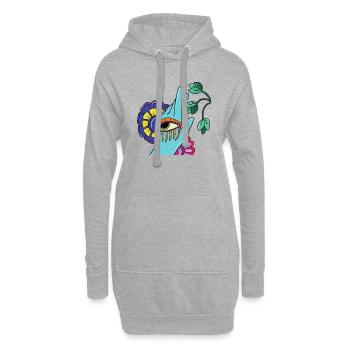 Türkis Hand - Hoodie-Kleid - Grau meliert - Vorne