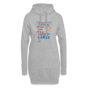 Je n'ai pas besoin de Therapie corse cadeau - Sweat-shirt à capuche long Femme - gris chiné - Devant