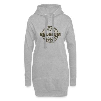 Export quality belgium - Sweat-shirt à capuche long Femme - gris chiné - Devant