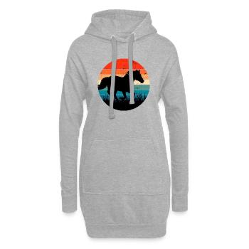 Pferde, Pferd retro Vintage Sonnenuntergang - Hoodie-Kleid - Grau meliert - Vorne