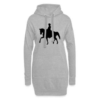 equitation cheval monte ombre - Sweat-shirt à capuche long Femme - gris chiné - Devant