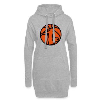 Basketballspieler ball drauf - Hoodie-Kleid - Grau meliert - Vorne