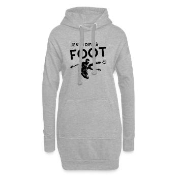 J'en ai rien à foot - Sweat-shirt à capuche long Femme - gris chiné - Devant
