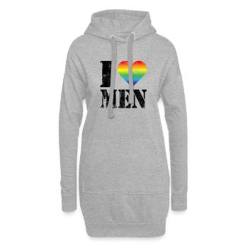 I love Men LGBTQ Pride Month Gay Lesbian - Hoodie-Kleid - Grau meliert - Vorne