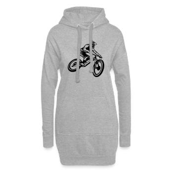 Mountainbike Biker Fahrrad Downhill - Hoodie-Kleid - Grau meliert - Vorne