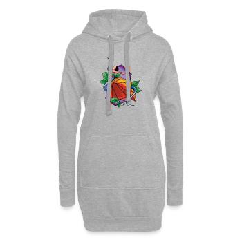 Danse géométrique - Sweat-shirt à capuche long Femme - gris chiné - Devant