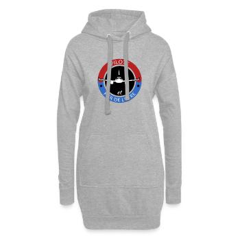 Cadeau pour Pilote d´avion et fier de l´être - Sweat-shirt à capuche long Femme - gris chiné - Devant