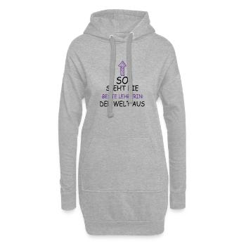 So sieht die beste lehrerin der welt aus Geschenk - Hoodie-Kleid - Grau meliert - Vorne