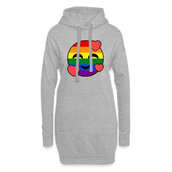 LGBT LGBTQ EMOJI - Sweat-shirt à capuche long Femme - gris chiné - Devant