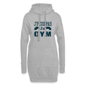 Je peux pas j'ai gym - Sweat-shirt à capuche long Femme - gris chiné - Devant