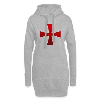 Tempelritter Kreuzritter Templerorden - Hoodie-Kleid - Grau meliert - Vorne