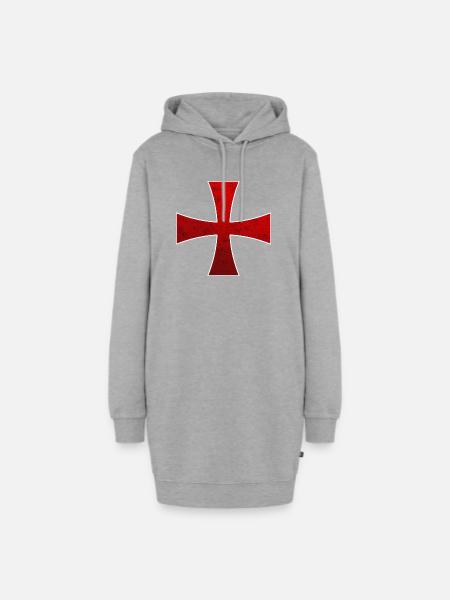 Knights Templar Crusader Knights Templar - Hoodie Dress - heather grey