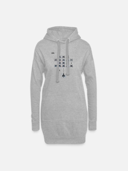Old-School-Gamer - Hoodie-Kleid - Grau meliert