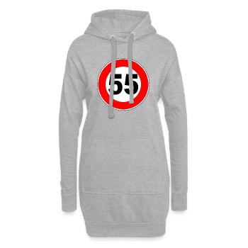 55e anniversaire - 55 - Célébration - Panneau routier - Sweat-shirt à capuche long Femme - gris chiné - Devant