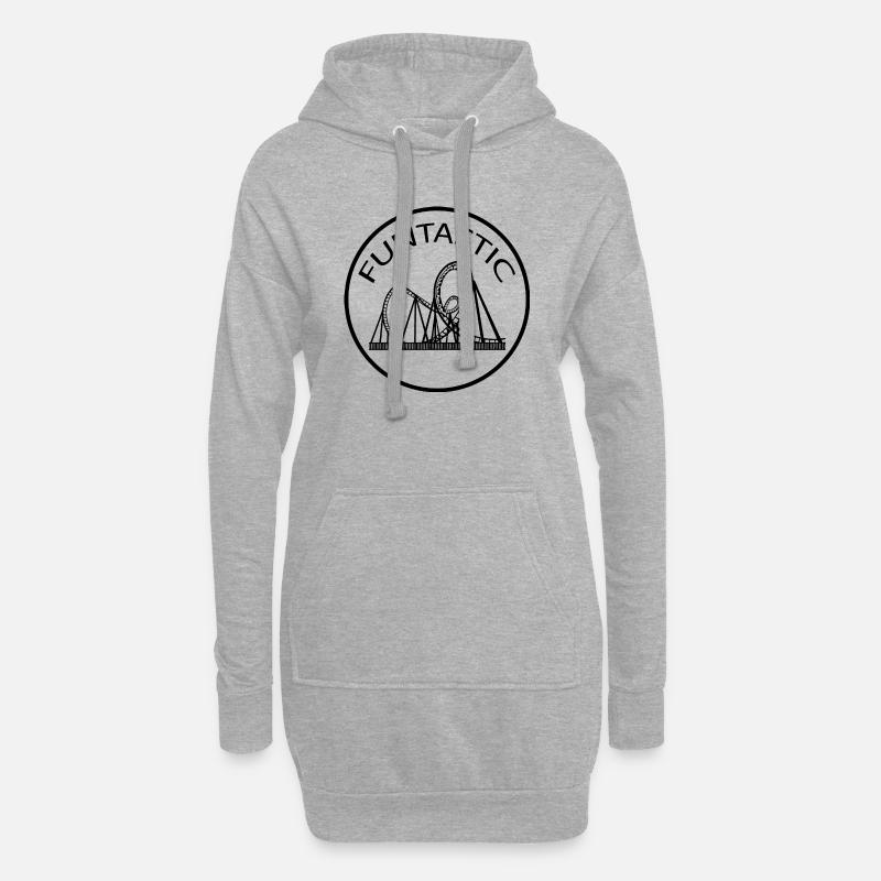 Rollercoaster Achterbahn Freizeitpark - Hoodie-Kleid - Grau meliert