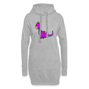 Dino - Hoodie-Kleid - Grau meliert - Vorne