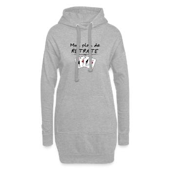 Mon plan de retraite. Cadeau humour retraité - Sweat-shirt à capuche long Femme - gris chiné - Devant
