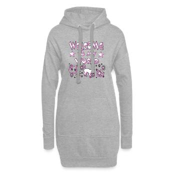 Chat - Sweat-shirt à capuche long Femme - gris chiné - Devant