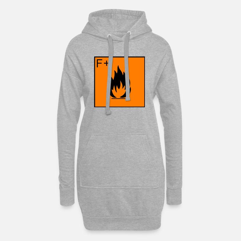 Extrem entzündlich, extrem entzündlich - Hoodie-Kleid - Grau meliert