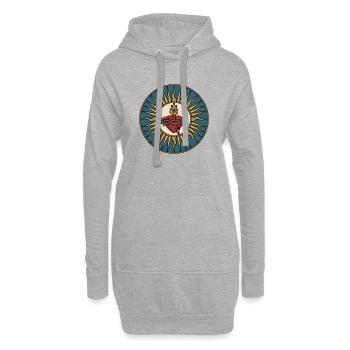 Heiligstes Herz Jesu Christi - Hoodie-Kleid - Grau meliert - Vorne