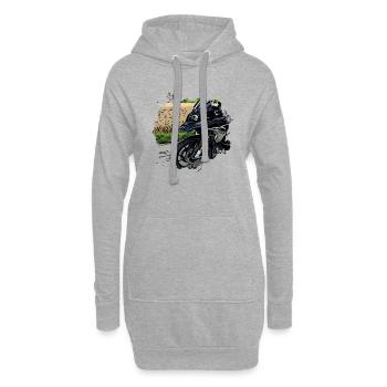 Vélo d’aventure - Sweat-shirt à capuche long Femme - gris chiné - Devant