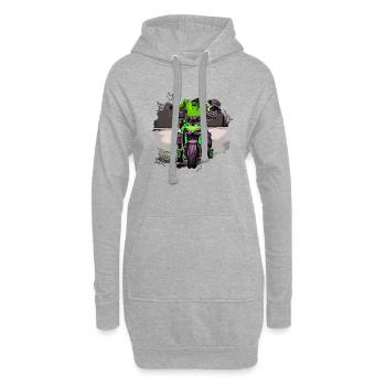 Naked Bike grün - Hoodie-Kleid - Grau meliert - Vorne