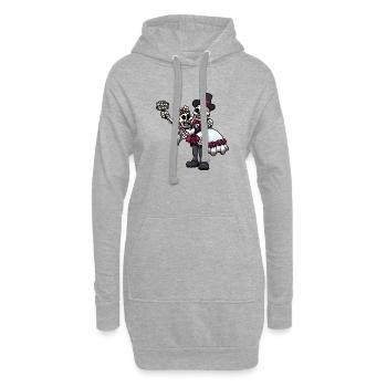Squelettes mariés - Sweat-shirt à capuche long Femme - gris chiné - Devant