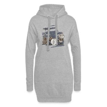 Instruments de musique - Sweat-shirt à capuche long Femme - gris chiné - Devant