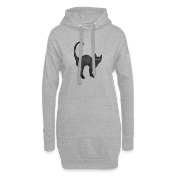 Chat Noir - Sweat-shirt à capuche long Femme - gris chiné - Devant