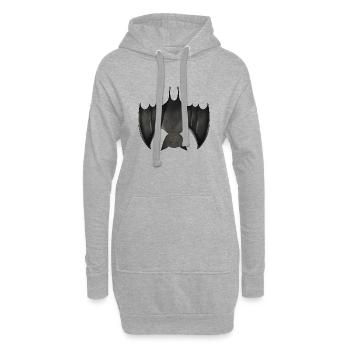 Chauve-souris - Sweat-shirt à capuche long Femme - gris chiné - Devant