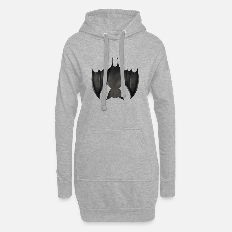 Fledermaus - Hoodie-Kleid - Grau meliert