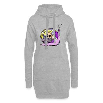 Schnecke - Hoodie-Kleid - Grau meliert - Vorne