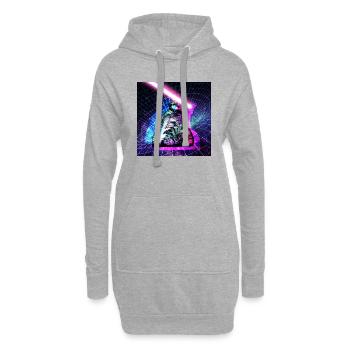 Super Katze - Hoodie-Kleid - Grau meliert - Vorne
