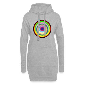 Pop-Art-Farbkreise - Hoodie-Kleid - Grau meliert - Vorne
