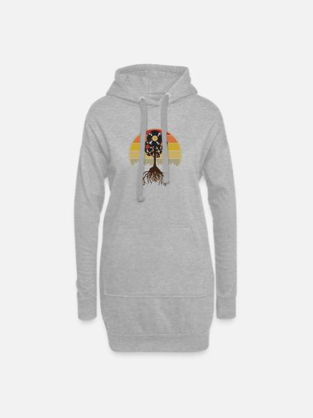 Musique Nature Vintage - Sweat-shirt à capuche long Femme - gris chiné