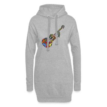 Gitarre - Hoodie-Kleid - Grau meliert - Vorne
