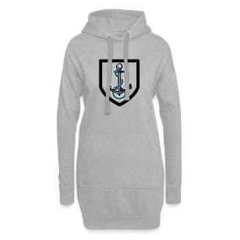 Marine française emblème marine pour marin mer - Sweat-shirt à capuche long Femme - gris chiné - Devant
