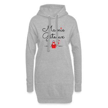 Mamie gâteaux Idée cadeau original - Sweat-shirt à capuche long Femme - gris chiné - Devant