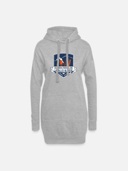 ecusson chamonix mont blanc leewarddesign - Hoodie Dress - heather grey