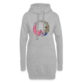 Ramen Axolotl - Hoodie Dress - heather grey - Front