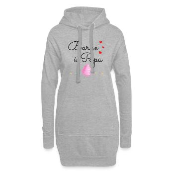Barbe à papa barbu Idée cadeau original - Sweat-shirt à capuche long Femme - gris chiné - Devant