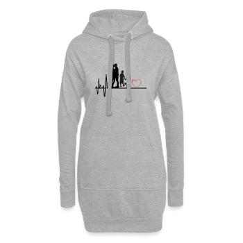 Famille - Sweat-shirt à capuche long Femme - gris chiné - Devant