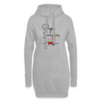 Papi Jardin Idée cadeau original - Sweat-shirt à capuche long Femme - gris chiné - Devant