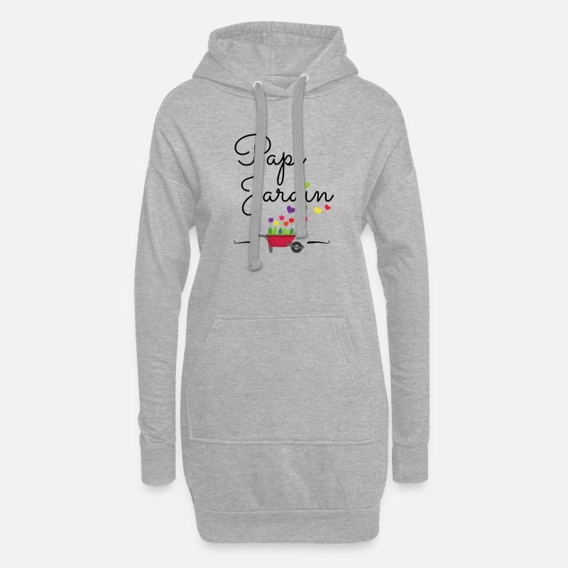 Papi Jardin Idée cadeau original - Sweat-shirt à capuche long Femme - gris chiné