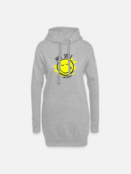 Just Smile - Hoodie-Kleid - Grau meliert