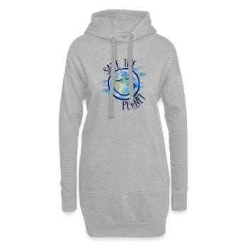 Rettet den Planeten Smileyworld marine - Hoodie-Kleid - Grau meliert - Vorne