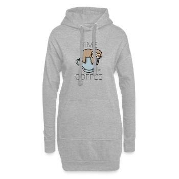 Time for Coffee - Hoodie-Kleid - Grau meliert - Vorne
