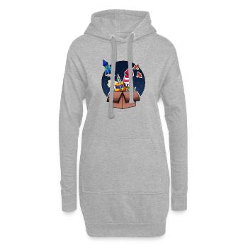 Buntes Feuerwerk in Box explodiert - Hoodie-Kleid - Grau meliert - Vorne