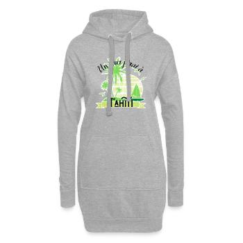 Un jour j irai à Tahiti - Sweat-shirt à capuche long Femme - gris chiné - Devant