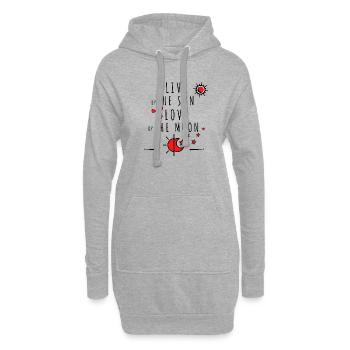 Live by the Sun Love by the Moon Geschenkidee - Hoodie-Kleid - Grau meliert - Vorne